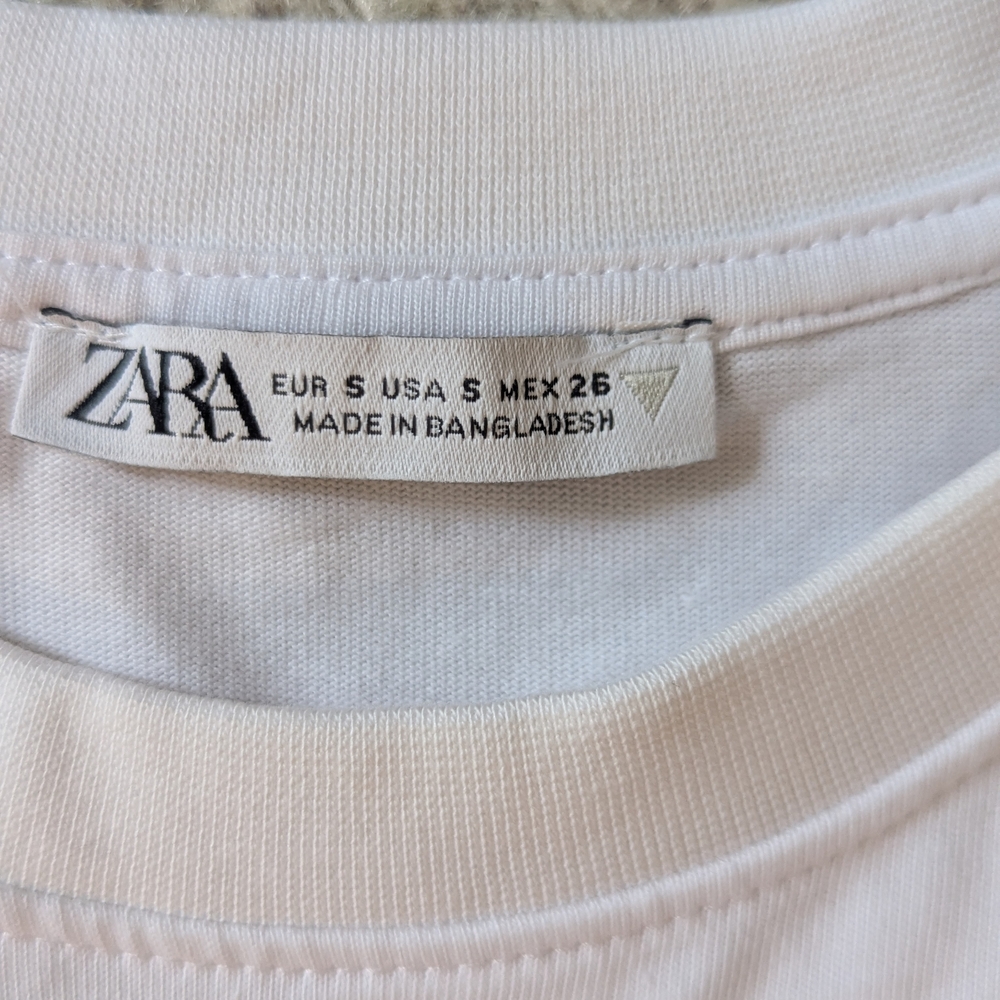 Zara White Twisted Cut-Out T Shirt Top - Picture 4 of 4